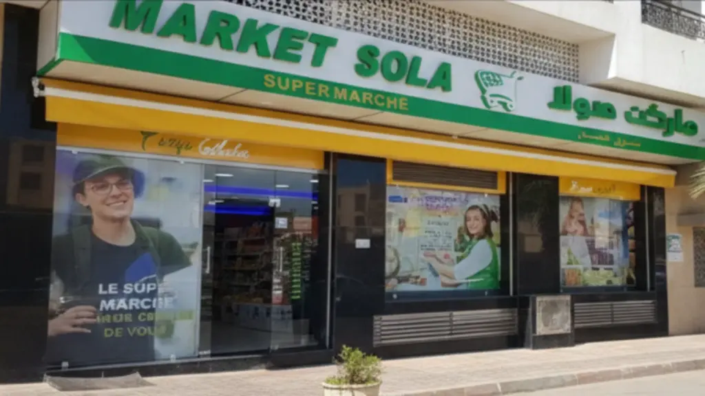 Façade moderne de Market Sola à Temara