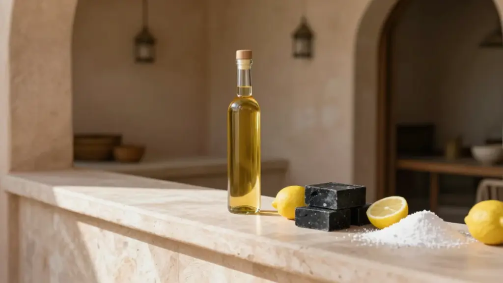 Nettoyage écologique avec vinaigre blanc et savon noir marocain